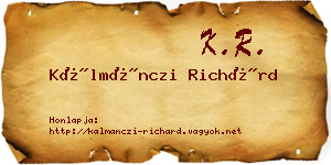 Kálmánczi Richárd névjegykártya